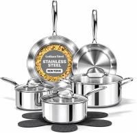 Gotham Steel Tri Ply Stainless Steel Cookware Set
