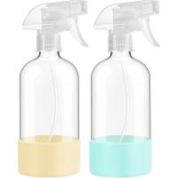 Glass Spray Bottles with Silicone Sleeve Pale 2 Pack