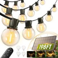 addlon 198ft 64LED Solar Outdoor String Lights