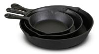 Jim Beam Cast Iron 3 Piece Skillet Set