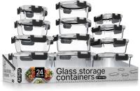 Glass Food Storage Containers with Lids by Bakkenmaster