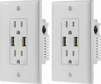 2x Dynex USB Combo Wall Outlet