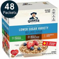 48 Quaker Lower Sugar Instant Oatmeal