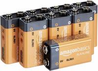 8 AmazonBasics 9 Volt Everyday Alkaline Batteries