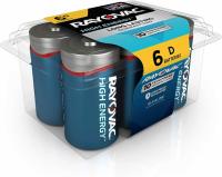 6 Rayovac Alkaline D Cell Batteries