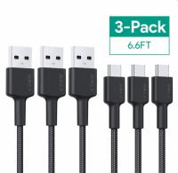 3 Aukey Nylon Braided USB-C Cables