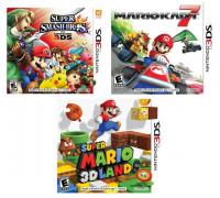 Smash Bros and Mario Kart 7 and Super Mario 3D Land 3DS