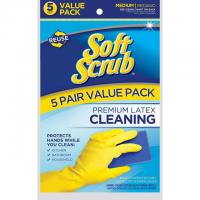 5 Soft Scrub Premium Latex Cleaning Gloves