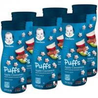 6 Gerber Puffs Apple Cinnamon Cereal Snack