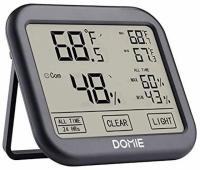 Domie Digital Indoor Temperature and Humidity Touchscreen Monitor