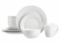 StyleWell 16-Piece White Ceramic Rimmed Dinnerware Set