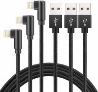 3 Hi-Mobiler MFi Certified 90 Degree Lightning Cables