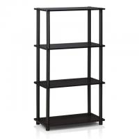 Furinno 4-Shelf 43.25in Etagere Plastic Open Back Bookcase