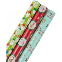 3-Rolls of 30in Papyrus Christmas Wrapping Paper