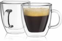 JoyJolt Savor Double Wall Insulated Glasses Espresso Mugs