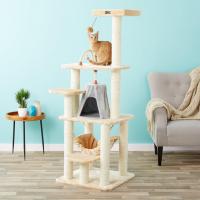 65in Aramark Faux Fur Cat Tree and Condo