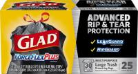 50 Glad ForceFlexPlus Black Large Drawstring Trash Bags