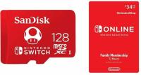 SanDisk 128GB MicroSDXC Memory Card + Year Nintendo Family Membership