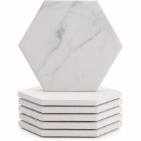 6 Sweese White Marble Pattern Absorbent Ceramic Coasters