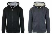 2 Mens Sherpa Lined Fleece Heavy Weight Hoodies