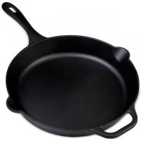 Victoria 12in Pre-Seasoned Cast Iron Skillet with Helper Handle