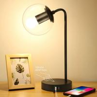 Brightever Vintage Table Lamp with 2 USB Charging Ports