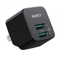 Aukey Dual USB Port Wall Charger with Foldable Plug