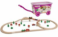 Eichhorn Wooden Bridge & Storable Wagon Train Set