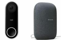 Google Nest Hello WiFi Doorbell + Nest Audio Smart Speaker