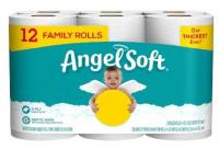 12 Angel Soft Bath Toilet Paper Tissue Family Rolls