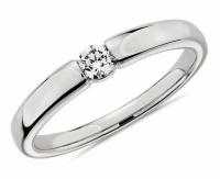 Channel-Set Single Diamond Wedding Ring