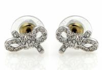 Swarovski Lifelong Bow Rhodium Plated Crystal Earrings