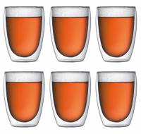 6 Pavina Double Wall Medium Glass Cups