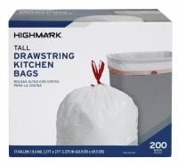 200 13-Gallon Highmark Tall Drawstring Kitchen Trash Bags