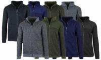 3 AB Mens Marled Fleece Zip Sweater