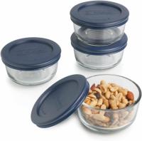 4 Anchor Hocking Glass Food Storage Containers with Lids