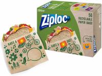 50 Ziploc Recyclable and Sealable Paper Sandwich Bags