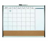 Staples Magnetic Cork & Dry Erase Calendar Whiteboard