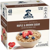48 Quaker Maple and Brown Sugar Instant Oatmeal