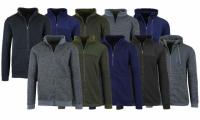 Mens Marled Fleece Zip Sweaters 3-Pack