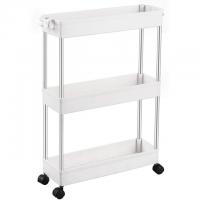 Spacekeeper 3 Tier Slim Storage Cart Mobile Shelving Unit Organizer