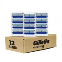 12 Gillette Fusion Manual Mens Razor Blade Refills