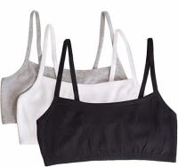 3 Fruit of the Loom Womens Spaghetti Strap Cotton Sports Bra