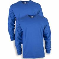 2 Gildan Mans Cotton Long Sleeve T-Shirts