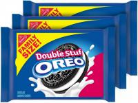 3 Oreo Family Size Double Stuf Chocolate Sandwich Cookies