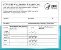 Covid-19 Vaccination Record Card Laminated at Office Depot