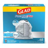 68 Glad ForceFlex Plus 13-Gallon Kitchen Drawstring Trash Bags