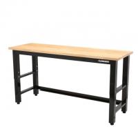 Husky 6ft Folding Adjustable Height Solid Wood Top Workbench