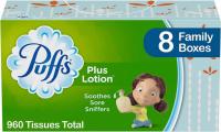 8x 120-Sheet Puffs Plus Lotion Facial Tissues