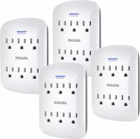 4 Philips 6-Outlet Extender Surge Protectors